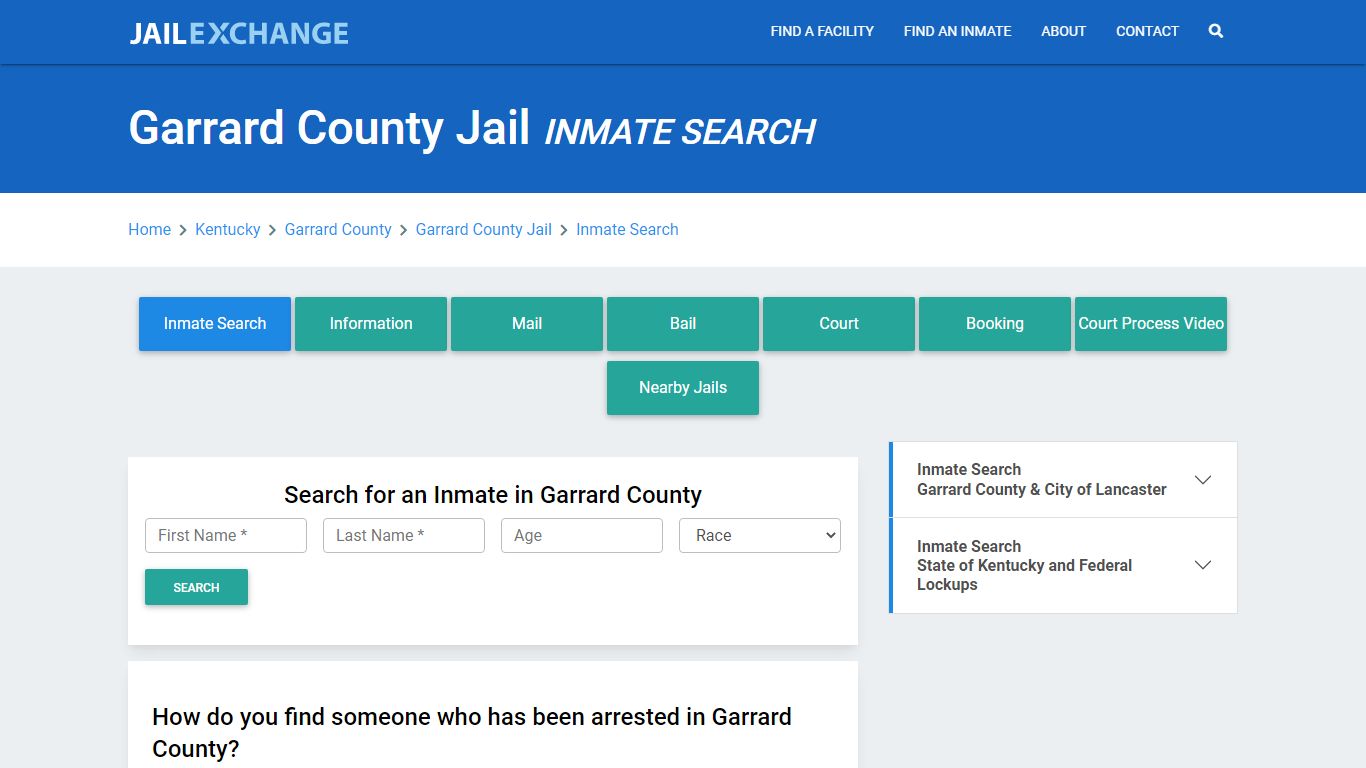 Garrard County Jail, KY Inmate Search: Roster & Mugshots