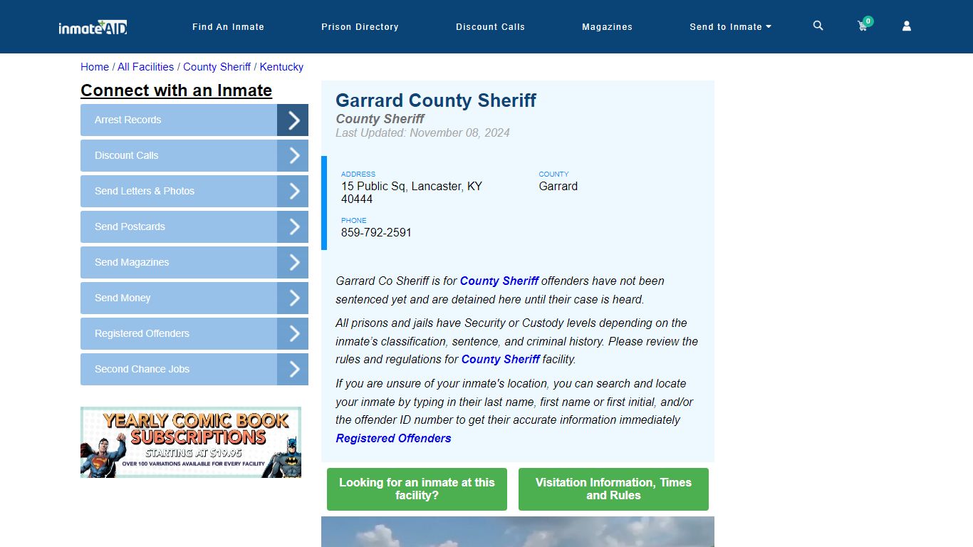 Garrard County Sheriff - Arrests Warrants - InmateAid