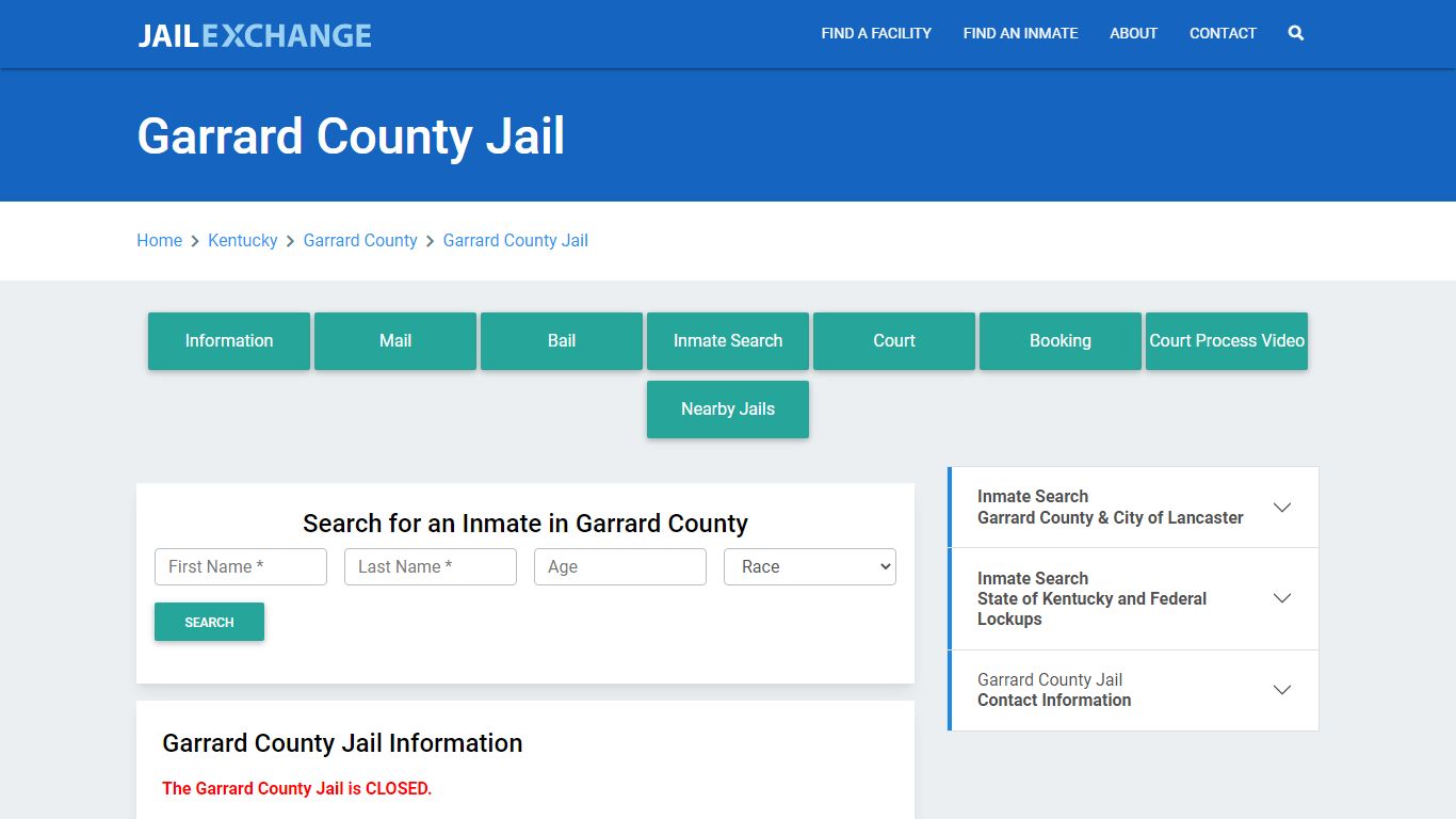 Garrard County Jail Roster Lookup, KY, Inmate Search